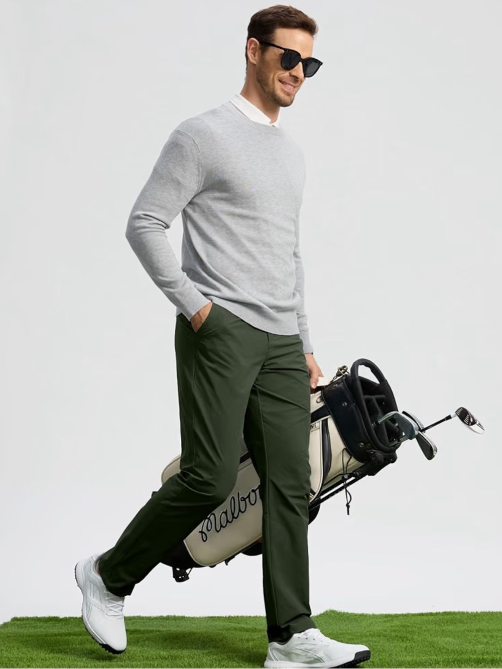 NWOT 32 Degrees Cool Men's Stretch Woven Performance Pants Olive Green 40x29